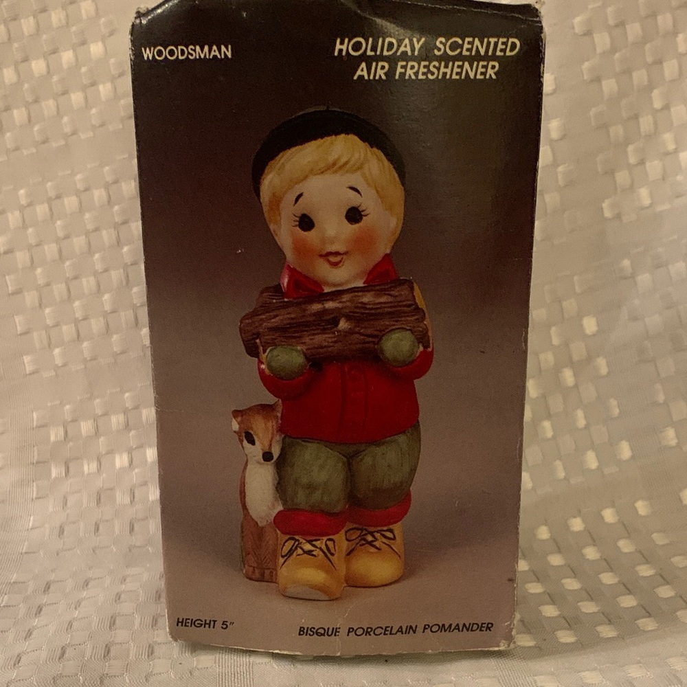 Holiday pomander called Woodsman, made by Jasco, 1970’s vintage.